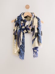 Blue Animal Print Spliced - Легкий шарф - Image 1 of 3