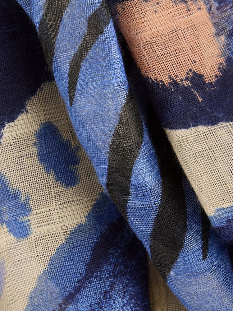 Blue Animal Print Spliced - Легкий шарф - Image 2 of 3