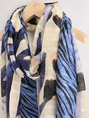 Blue Animal Print Spliced - Легкий шарф - Image 3 of 3