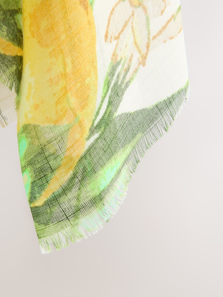 Lemon Print Lightweight Scarf - Image 2 of 3