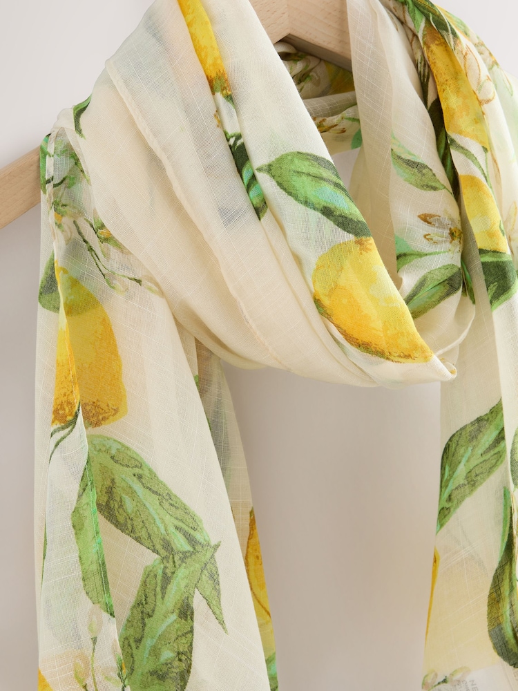 Lemon Print Lightweight Scarf - Image 3 of 3