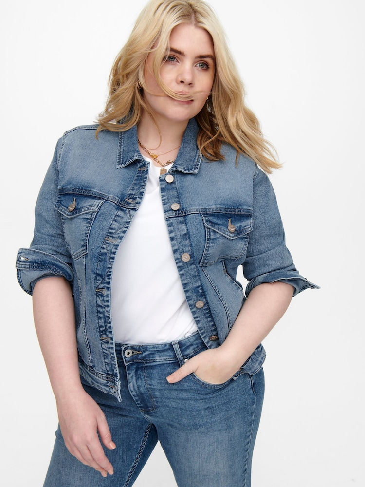 ONLY Curve Light Wash Denim Jacket - Imagen 2 de 6