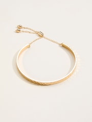 FatFace Gold Tone Hammered Bangle - Image 1 of 2