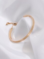 FatFace Gold Tone Hammered Bangle - Image 2 of 2
