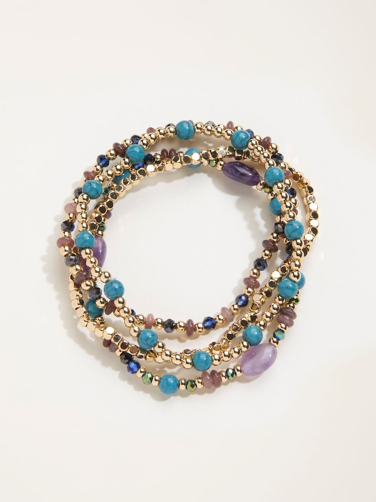 FatFace Multi Colour Multi Stretch Braclets - Image 1 of 2 FatFace Multi Colour Multi Stretch Braclets - Image 1 of 2