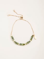 FatFace Green Beaded Adjustable Bracelet - Image 2 of 2