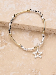 FatFace Silver Tone Star Stretch Bracelet - Image 2 of 2