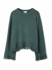 Jigsaw Blue Silk Blend Boucle Fringe Top - Image 6 of 6