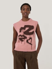 Jigsaw Pink Graffiti Lips Tank - Image 1 of 7
