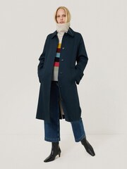 Jigsaw Grey Wool Multi Stripe Turtleneck Jumper - Image 3 of 7