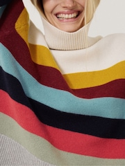 Jigsaw Grey Wool Multi Stripe Turtleneck Jumper - Image 5 of 7