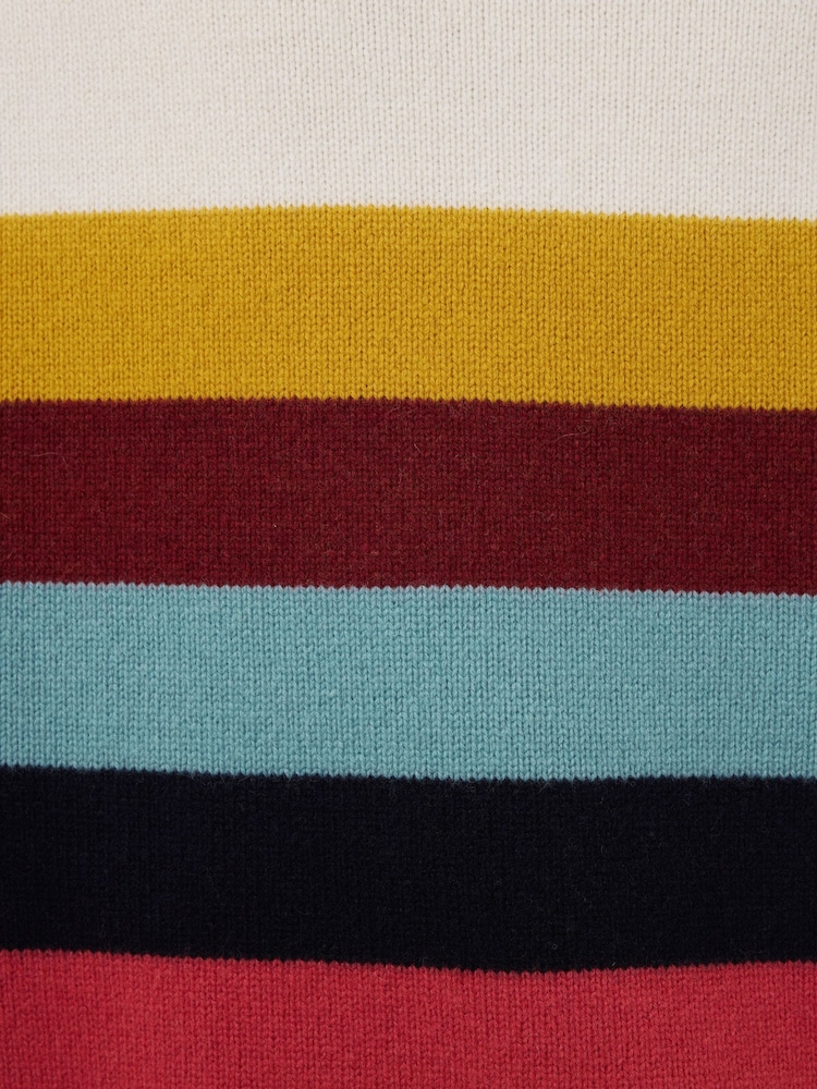 Jigsaw Grey Wool Multi Stripe Turtleneck Jumper - Image 7 of 7