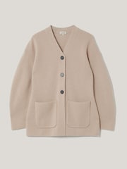 Jigsaw Cream Darted Longline Knit Jacket - Image 7 of 7