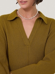 Jigsaw Green Silk Blend Boucle Dress - Image 3 of 7