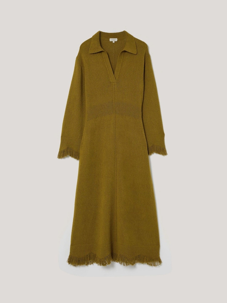 Jigsaw Green Silk Blend Boucle Dress - Image 7 of 7