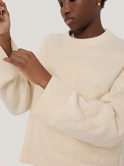 Jigsaw Cream Loop Intarsia Jumper - Image 2 of 5