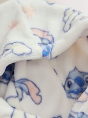 White/Blue Lilo and Stitch Fleece Cropped Hooded Blanket (3-16yrs) - Image 3 of 4