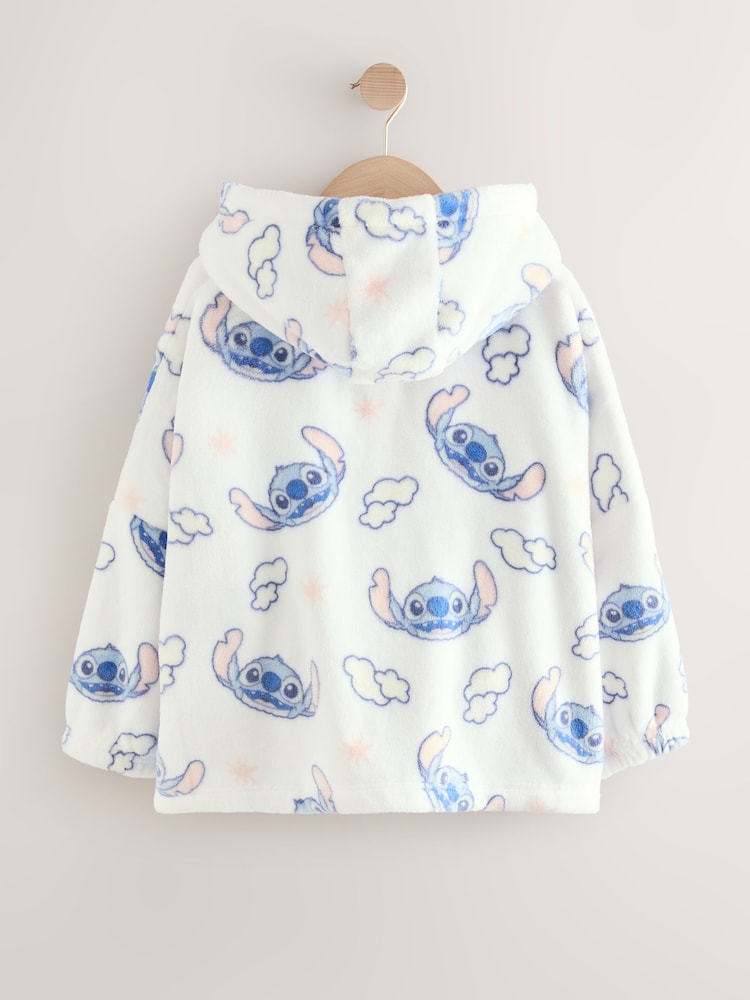 White/Blue Lilo and Stitch Fleece Cropped Hooded Blanket (3-16yrs) - Image 4 of 4