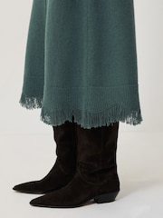 Jigsaw Blue Silk Blend Boucle Fringe Skirt - Image 2 of 4