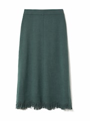Jigsaw Blue Silk Blend Boucle Fringe Skirt - Image 4 of 4