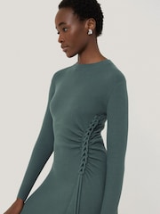 Jigsaw Green Braided Knit Dress - Image 4 of 6