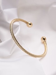 FatFace Gold Tone Rope Bangle - Image 2 of 2