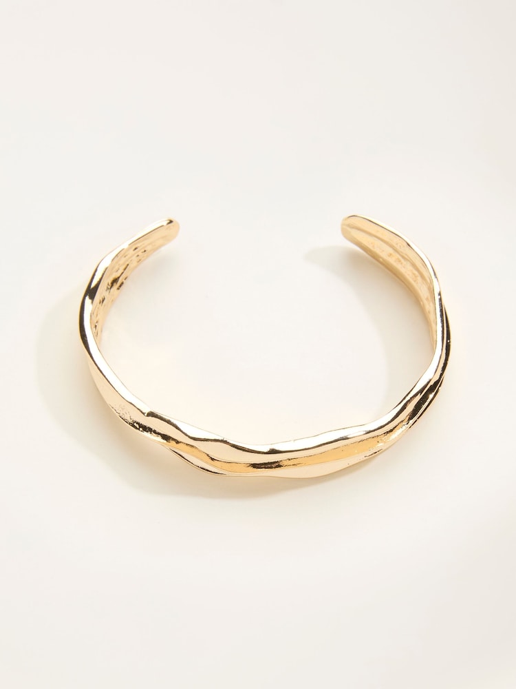 FatFace Gold Tone Chunky Bangle - Image 1 of 2
