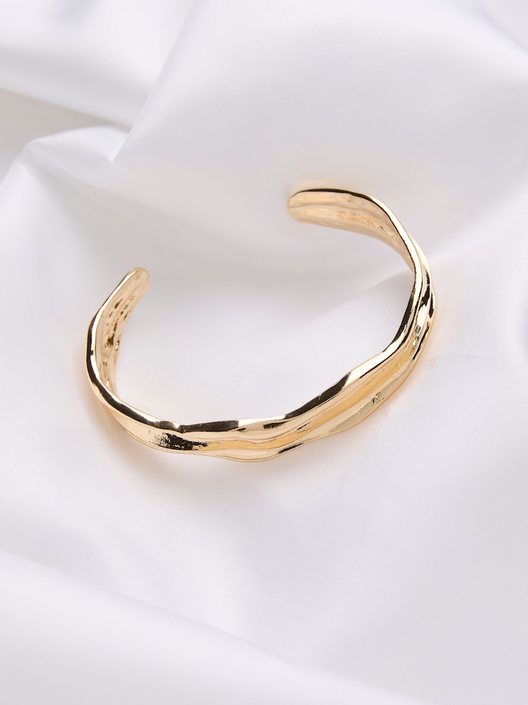 FatFace Gold Tone Chunky Bangle - Image 2 of 2