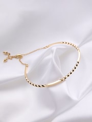 FatFace Gold Tone Twist Adjustable Bracelet - Image 2 of 2