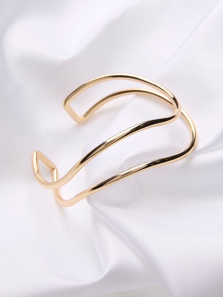 FatFace Gold Tone Twist Bangle - Image 2 of 2