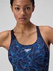 Speedo Blue Hyperbooom Placement Muscleback Swimsuit - Image 4 of 6