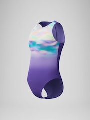 Speedo Purple Printed Swimsuit - Image 3 of 4