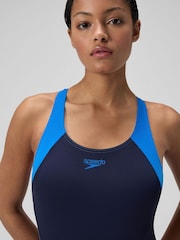 Speedo Blue Hyperboom Splice Laneback Swimsuit - Image 4 of 6