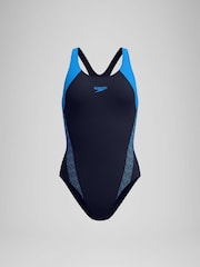 Speedo Blue Hyperboom Splice Laneback Swimsuit - Image 6 of 6