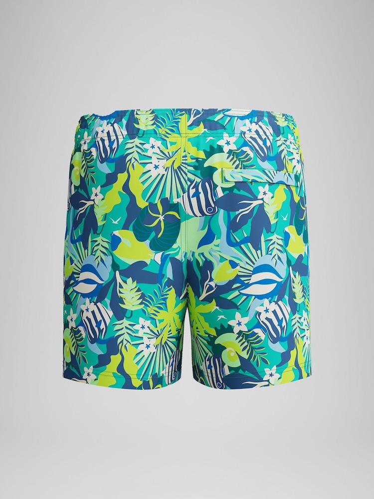 Speedo Green Speedo Digital Print 13" Watershorts - Image 2 of 4 Speedo Green Speedo Digital Print 13" Watershorts - Image 2 of 4
