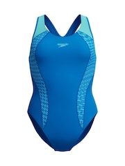 Hellblau - Speedo Laneback Badeanzug mit Motiv - Bild 8 von 14