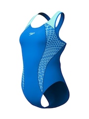 Hellblau - Speedo Laneback Badeanzug mit Motiv - Bild 9 von 14