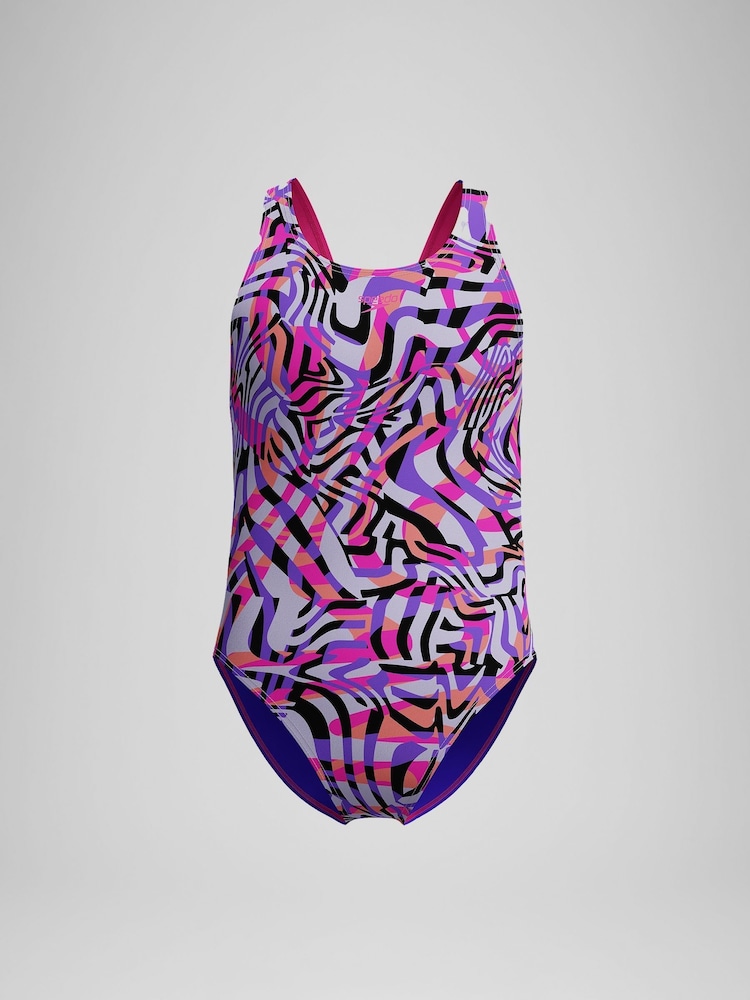 Speedo Pink Digital Printed Swimsuit - Image 1 of 4