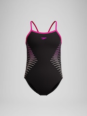 Speedo Pink Platisol Placement Thinstrap Swimsuit - Image 1 of 4