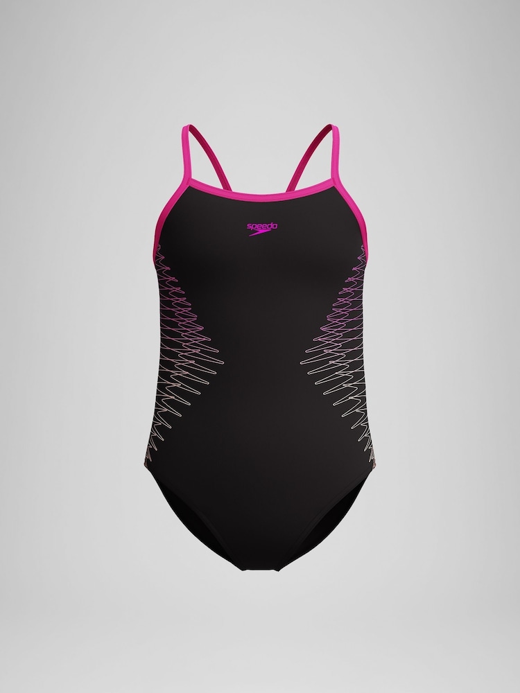 Speedo Pink Platisol Placement Thinstrap Swimsuit - Image 1 of 4