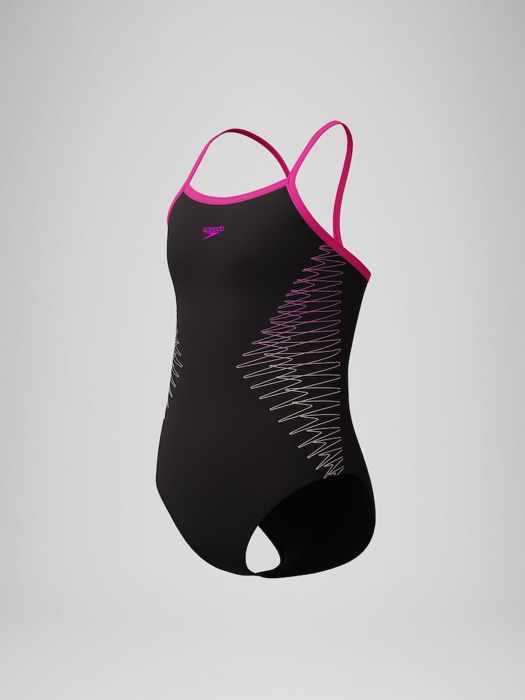 Speedo Pink Platisol Placement Thinstrap Swimsuit - Image 4 of 4