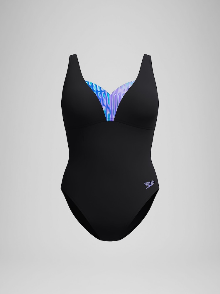 Speedo Black DD+ Cup Size Shaping Printed Opus Gem Swimsuit - Image 6 of 6