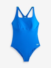 Speedo Blue Flex Band Swimsuit with Built in Swim Bra - Image 1 of 1
