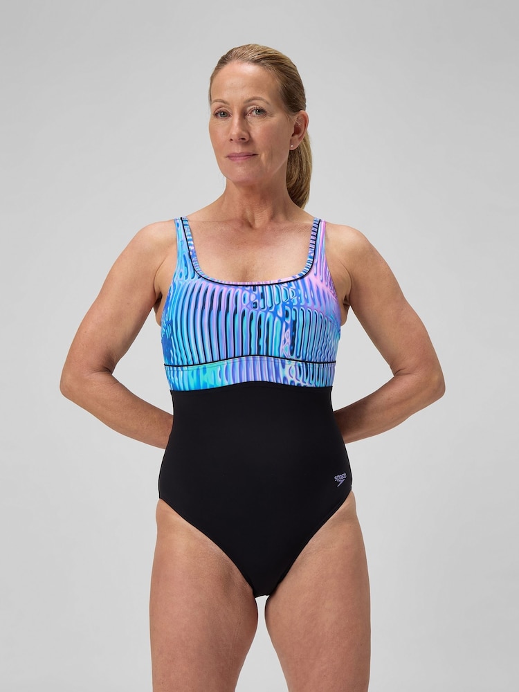 Speedo Black Shaping Contour Eclipse Swimsuit - Image 1 of 6