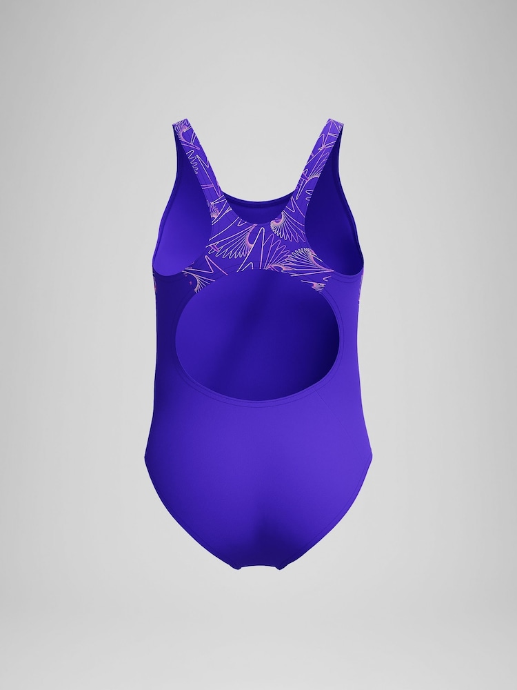 Costume Intero Da Bambina Speedo – Muscleback – Blu E Viola