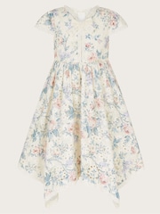 Monsoon Natural Ashleigh Short Sleeve Broderie Floral Dress - Image 3 of 5