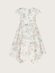Monsoon Natural Ashleigh Short Sleeve Broderie Floral Dress - Image 4 of 5