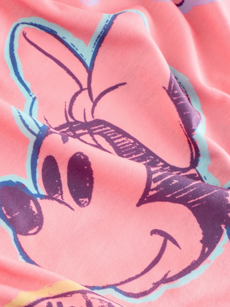 وردي - حزمة من 2 ملابس النوم بطبعة Minnie Mouse مرخصة (2-15 سنة) - صورة 9 من 9