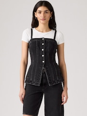 Levi's® Tailored Denim Bustier Blouse - Imagen 1 de 5