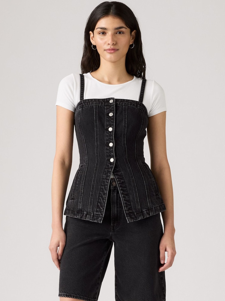 Levi's® Tailored Denim Bustier Blouse - Imagen 1 de 5